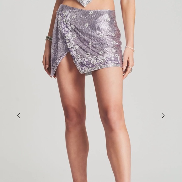 Retrofete Dresses & Skirts - Retrofete Malta embellished chainmail skirt